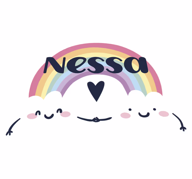 Kids vinyl rug personalized with rainbow design - TenStickers