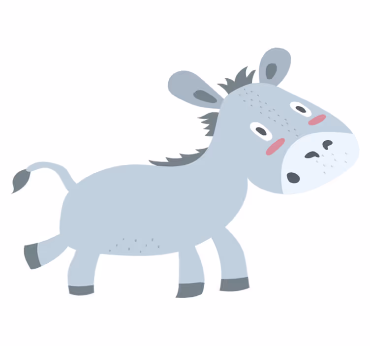 Kids vinyl rug grey donkey design - TenStickers