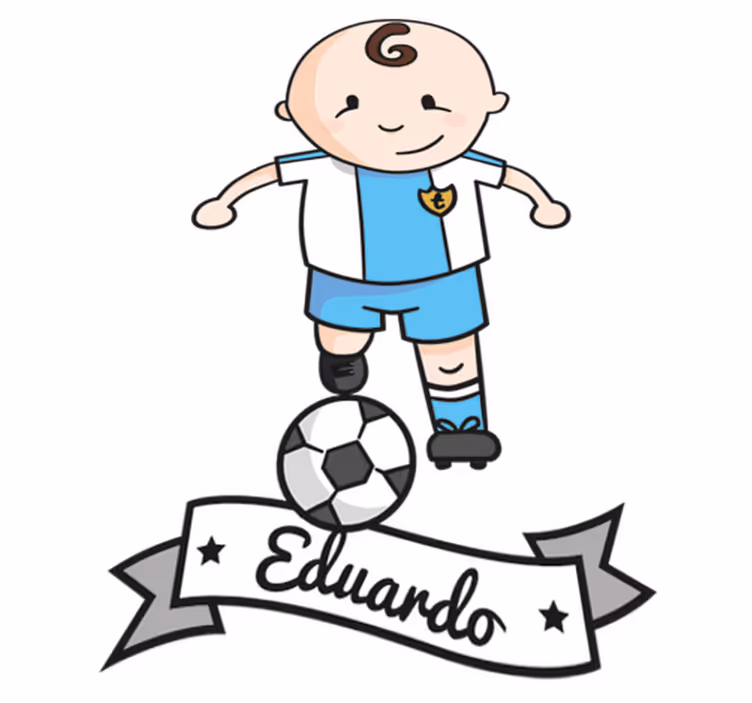 Kids vinyl rug football player personalized - TenStickers