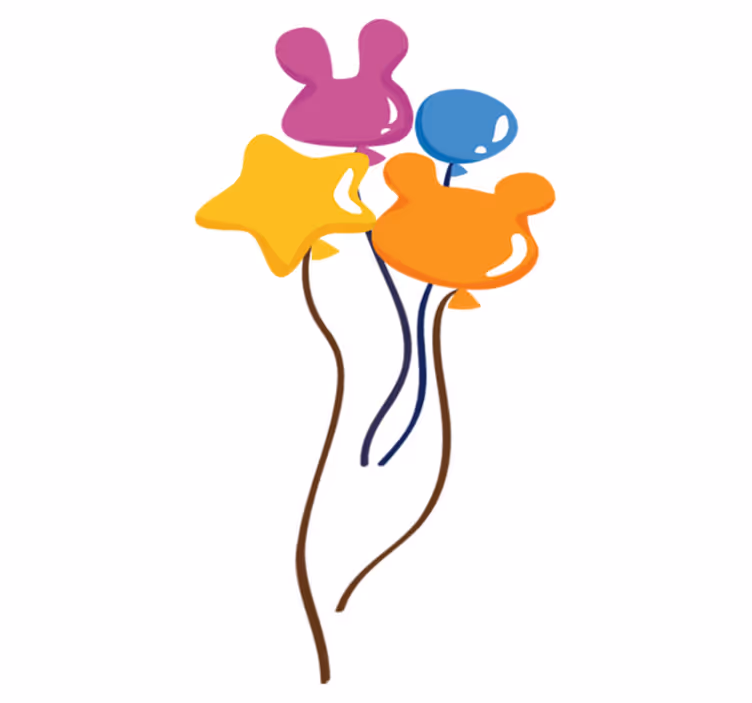 Kids vinyl rug with animal shaped balloons - TenStickers