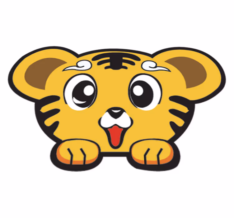 Kids vinyl rug baby joyful tiger - TenStickers
