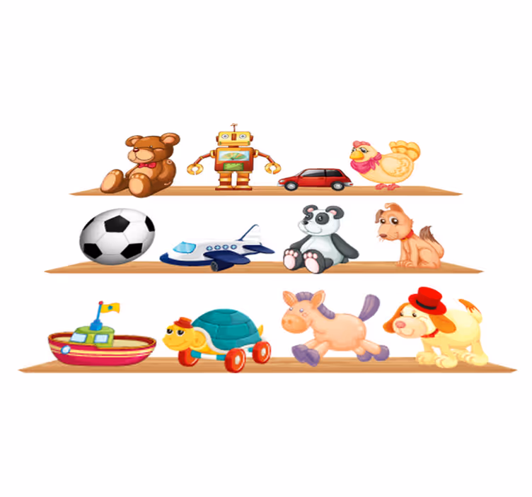 Kids vinyl rug with toy storage shelves - TenStickers