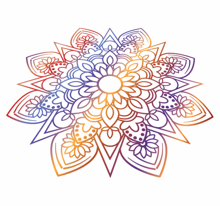 Bedroom vinyl rug in vibrant fiery mandala - TenStickers