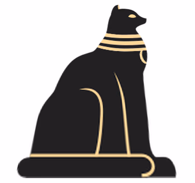 Bedroom vinyl rug with egyptian cat design - TenStickers