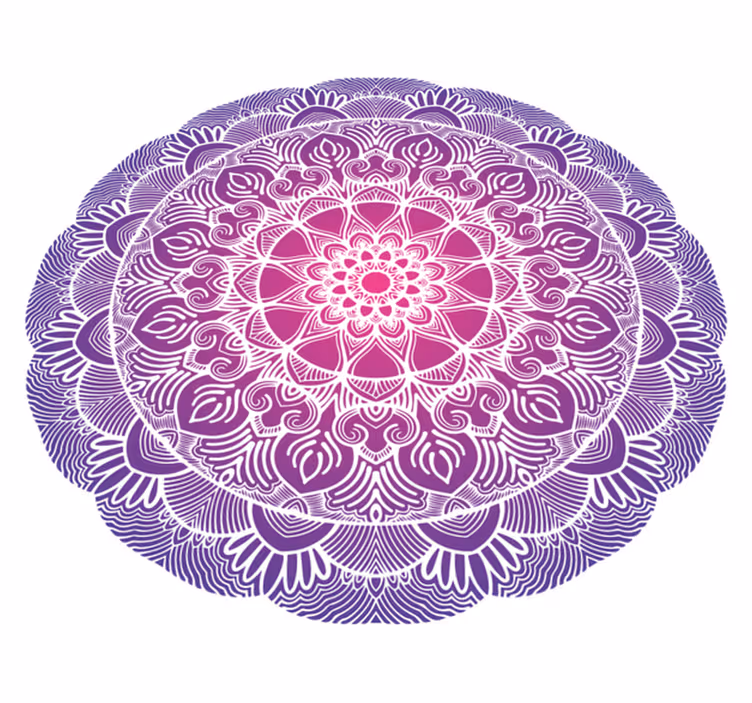 Bedroom vinyl rug purple flower mandala - TenStickers