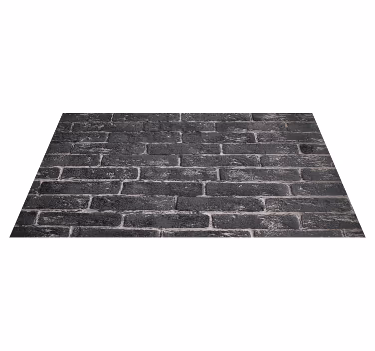 Bedroom vinyl rug in grey stone brick design - TenStickers