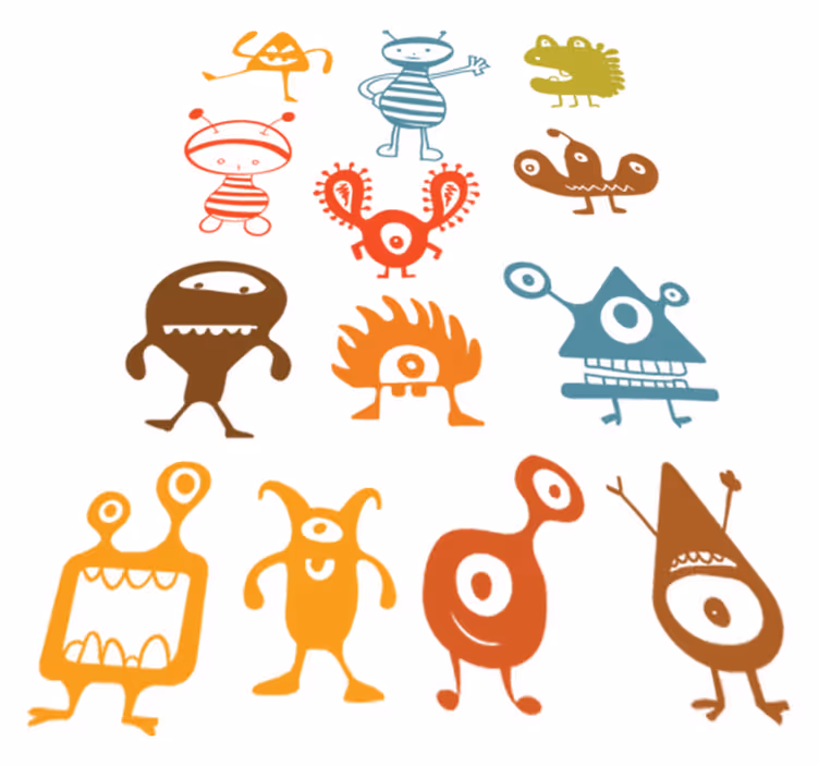 Kids vinyl rug with vibrant extraterrestrials - TenStickers