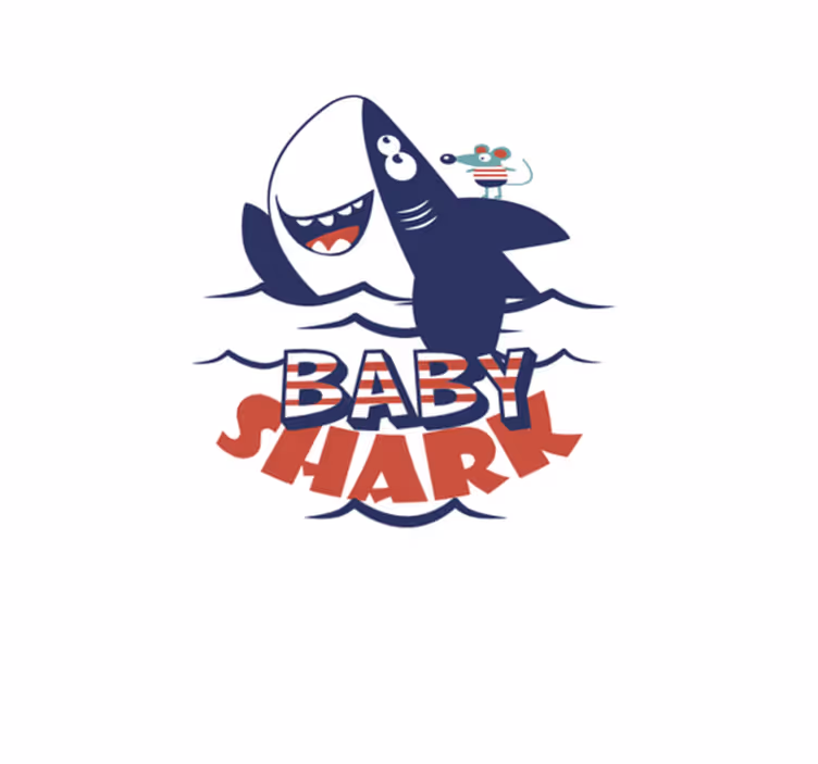Kids vinyl rug baby shark nursery decor - TenStickers