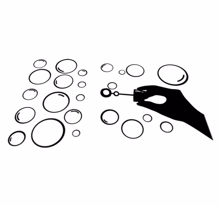 Game vinyl rug bubble hand silhouette - TenStickers
