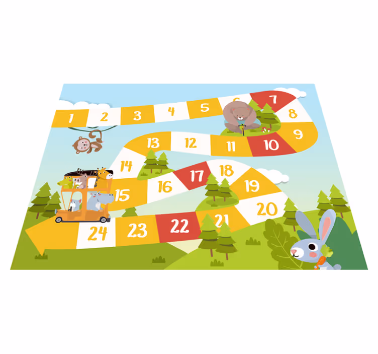Game vinyl rug cartoon wildlife board game - TenStickers