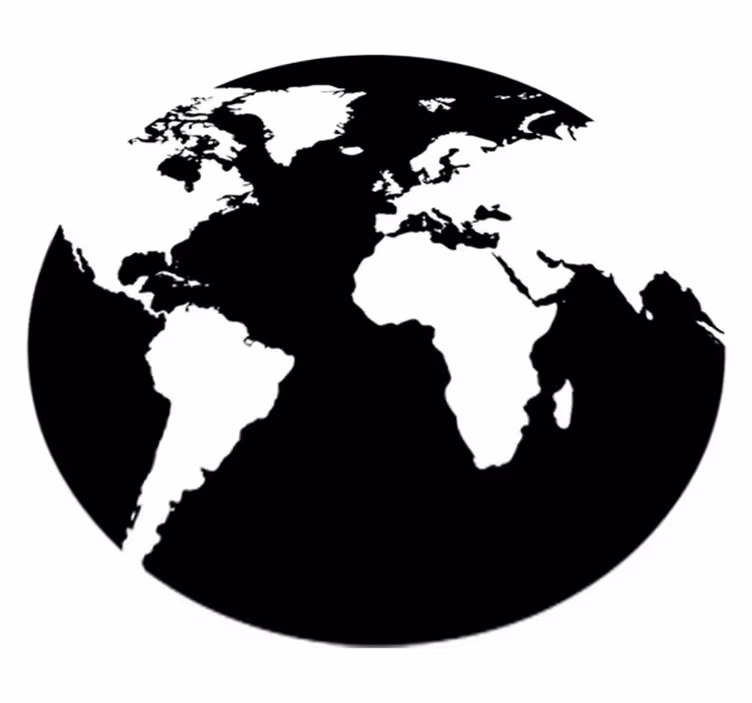 World map vinyl rug circle decor adhesive - TenStickers