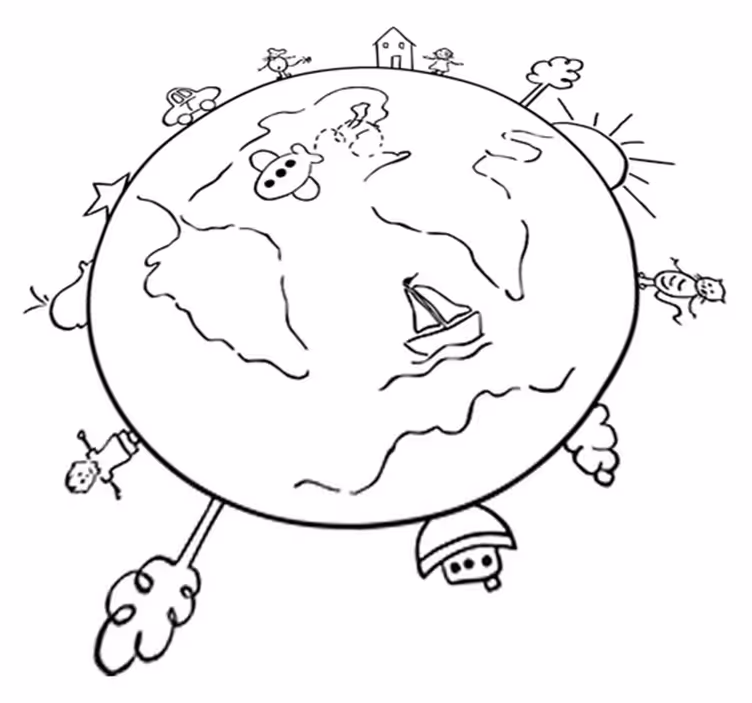 Kids vinyl rug world map travel decor - TenStickers