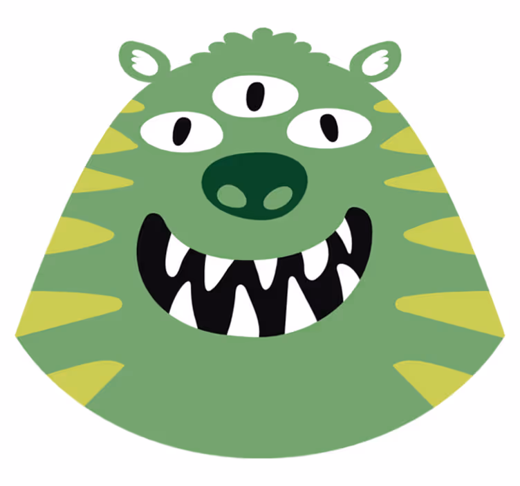 Kids vinyl rug happy monster design - TenStickers