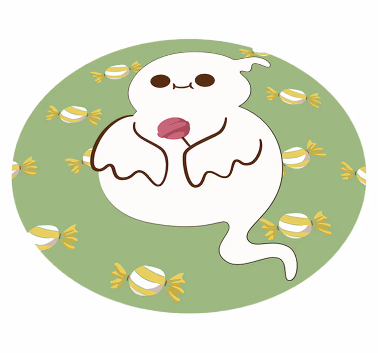 Kids vinyl rug fun kids ghost design - TenStickers