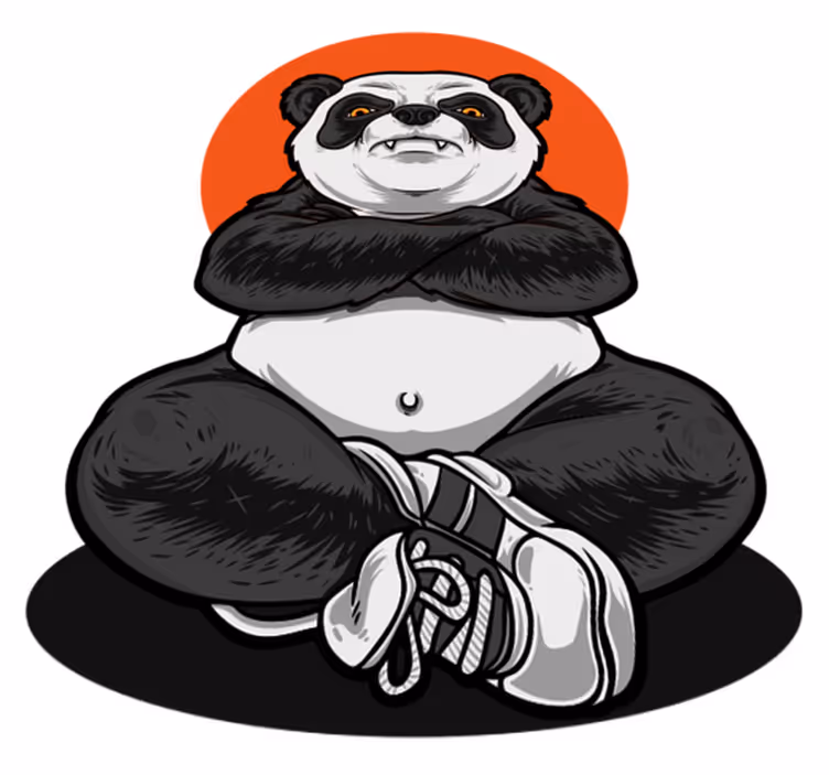 Kids vinyl rug panda rebel - TenStickers