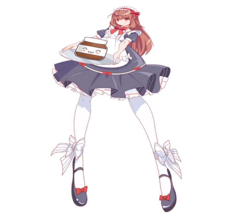 Kids vinyl rug anime girl enjoying nutella - TenStickers