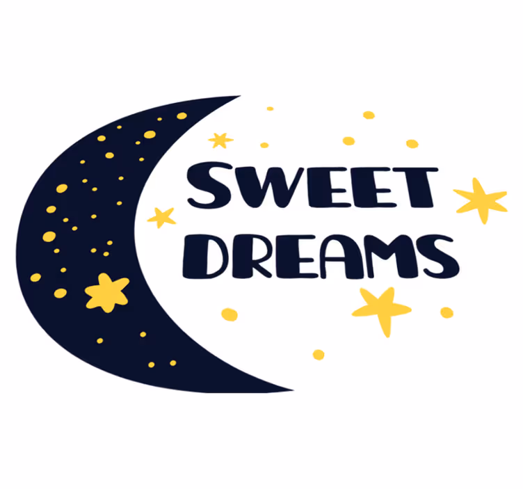 Kids vinyl rug for sweet dreams with moon and stars - TenStickers