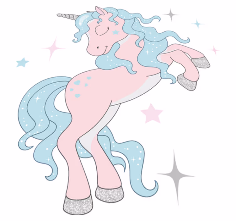 Kids vinyl rug glimmer unicorns design - TenStickers