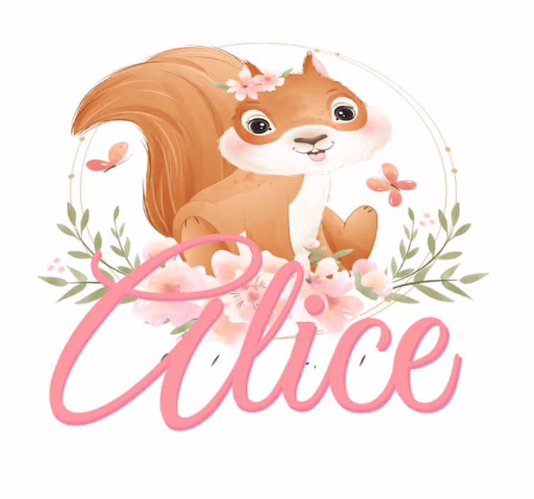 Kids vinyl rug cute squirrel design for girl - TenStickers