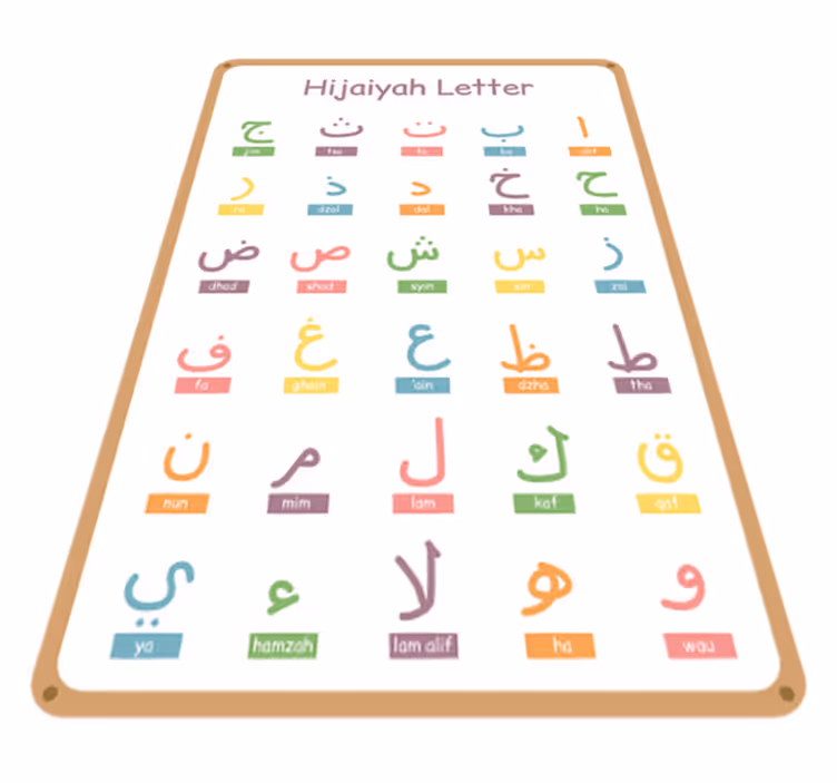 Kids vinyl rug arabic alphabet design - TenStickers