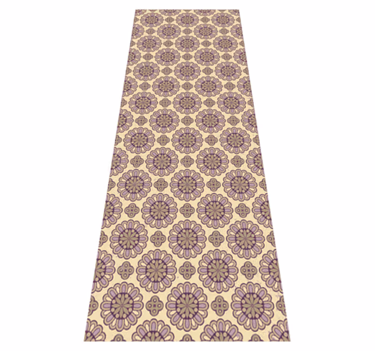 Bathroom vinyl rug with purple ethnic mandala - TenStickers