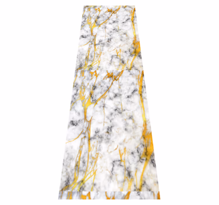 Elegant gray and gold marble bathroom vinyl rug - TenStickers