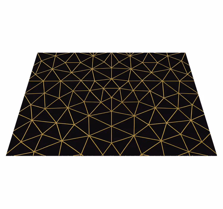Geometric vinyl rug midnight gold geometric web - TenStickers