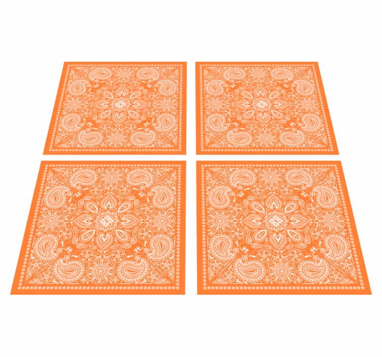 Bathroom vinyl rug in paisley tile design - TenStickers
