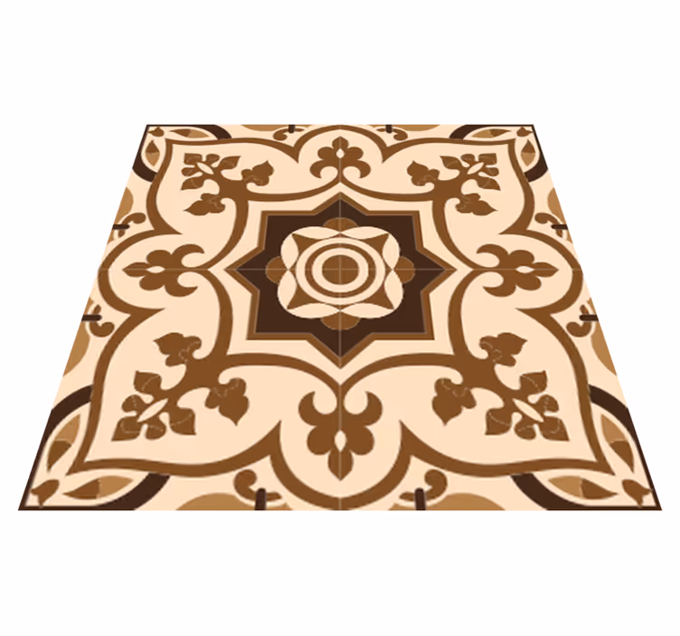 Bathroom vinyl rug with brown spanish tile pattern - TenStickers