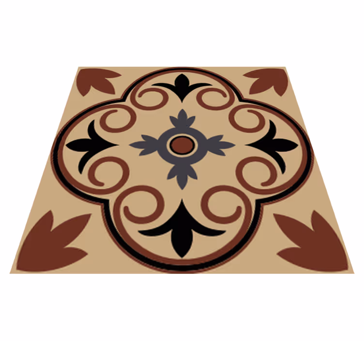 Bathroom vinyl rug in hydraulic vintage cement design - TenStickers