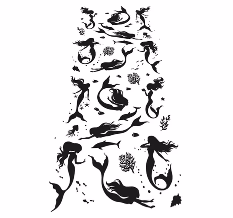 Bathroom vinyl rug mermaid shower mat - TenStickers
