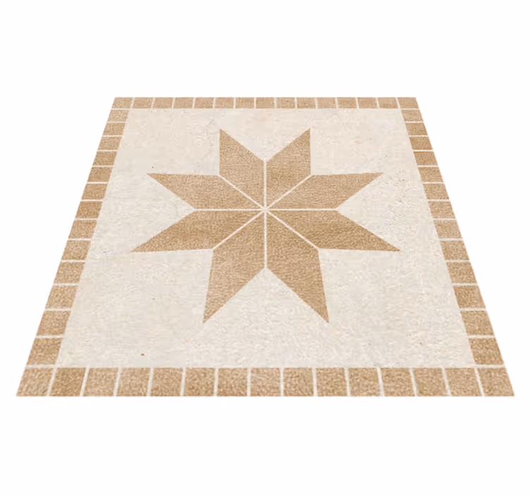 Bathroom vinyl rug in brown star pattern - TenStickers