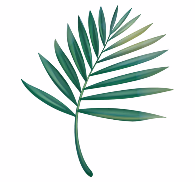 Leaf palm bathroom vinyl rug - TenStickers