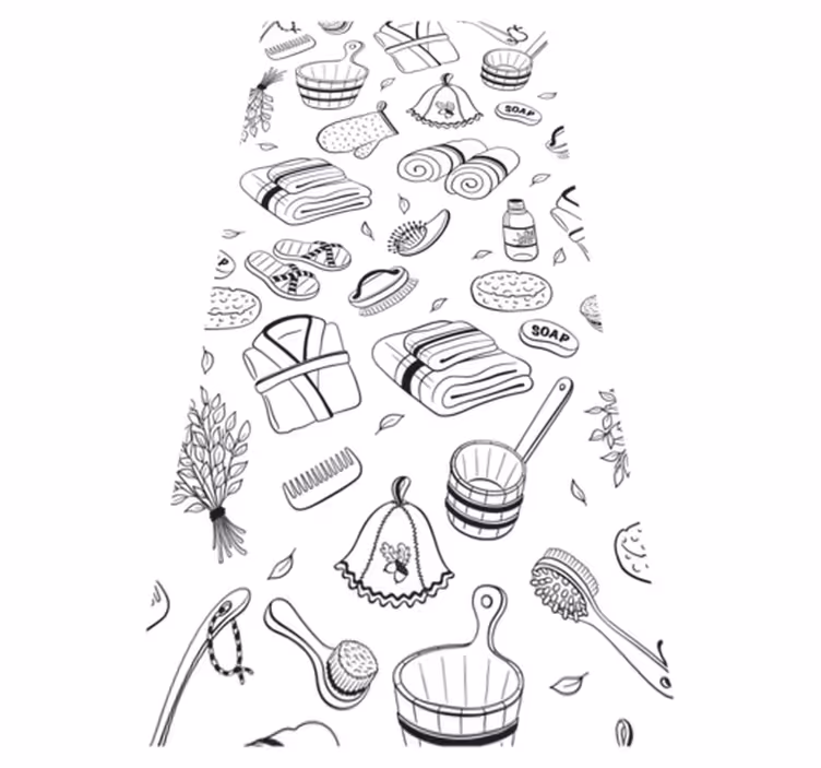Bathroom vinyl rug bathroom accessories - TenStickers