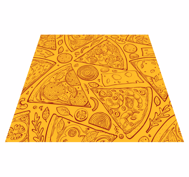 Kitchen vinyl rug featuring italian food icons - TenStickers