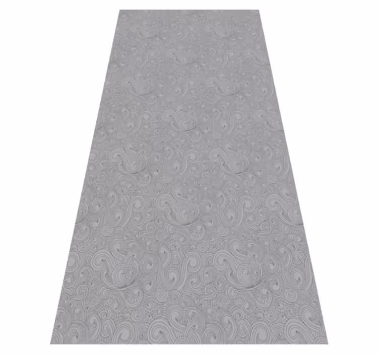 Kitchen vinyl rug in grey floral design - TenStickers