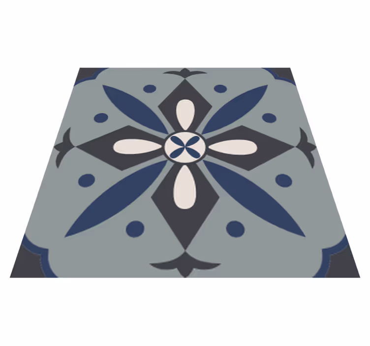 Kitchen vinyl rug in hydraulic tile design - TenStickers