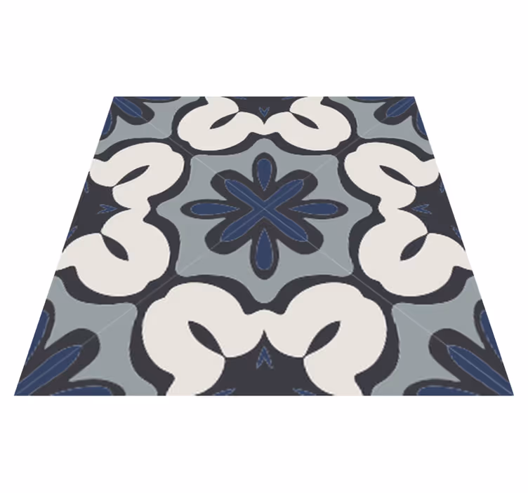 Kitchen vinyl rug in hydraulic blue gracia style - TenStickers