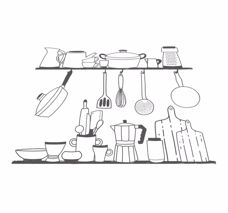 Kitchen vinyl rug kitchen tools for shelf storage - TenStickers