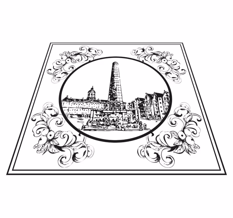 Kitchen vinyl rug amsterdam dam square - TenStickers