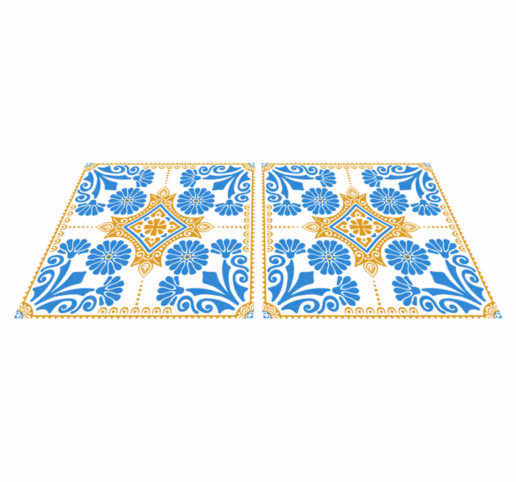 Kitchen vinyl rug in moroccan tile design - TenStickers