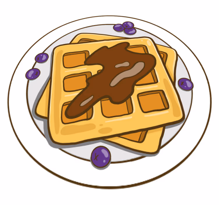 Kitchen vinyl rug belgium waffle illustration stickers 1 - TenStickers
