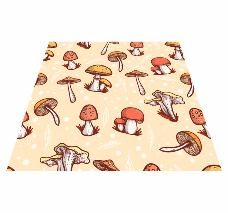 Kitchen vinyl rug with original mushroom pattern design - TenStickers
