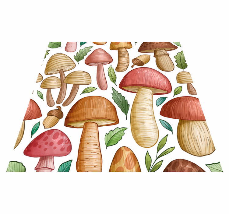 Kitchen vinyl rug featuring assorted mushrooms - TenStickers