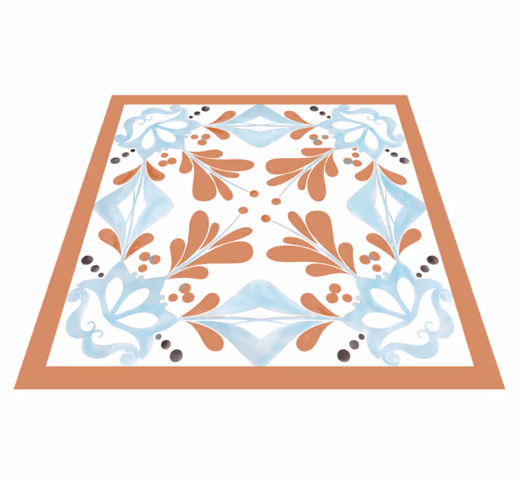 Kitchen vinyl rug floral mediterranean tiles - TenStickers