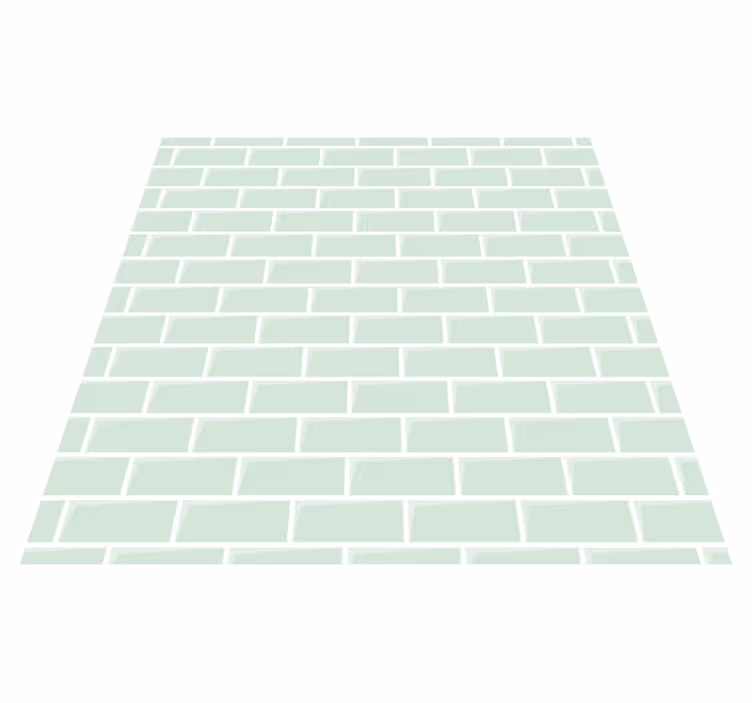 Kitchen vinyl rug green brick design for kitchen - TenStickers