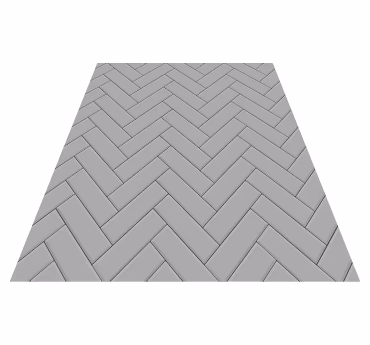 Kitchen vinyl rug herringbone grey tile design - TenStickers