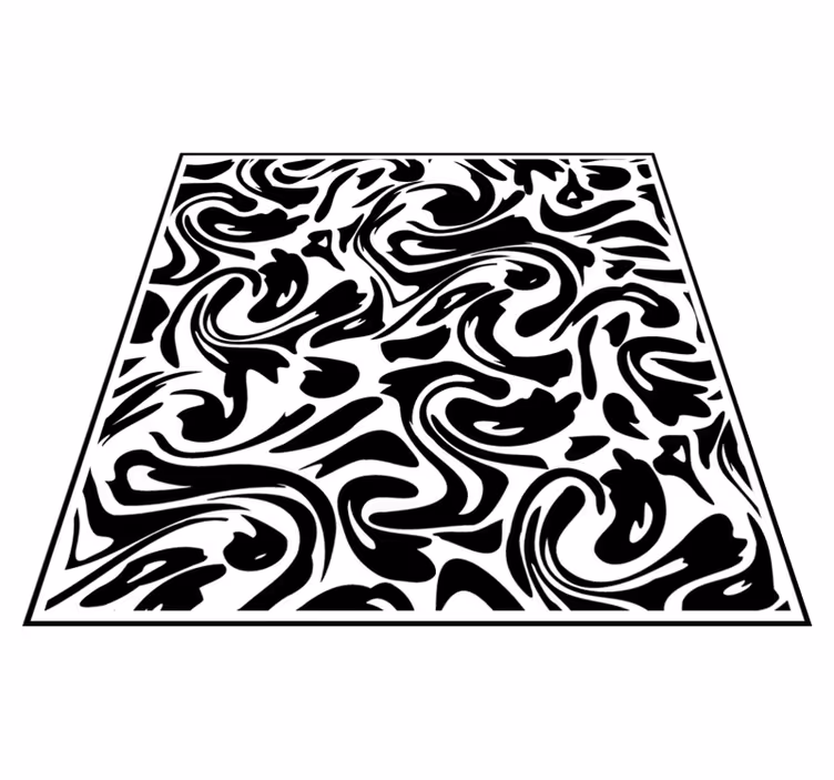 Kitchen vinyl rug in modern fluid design - TenStickers