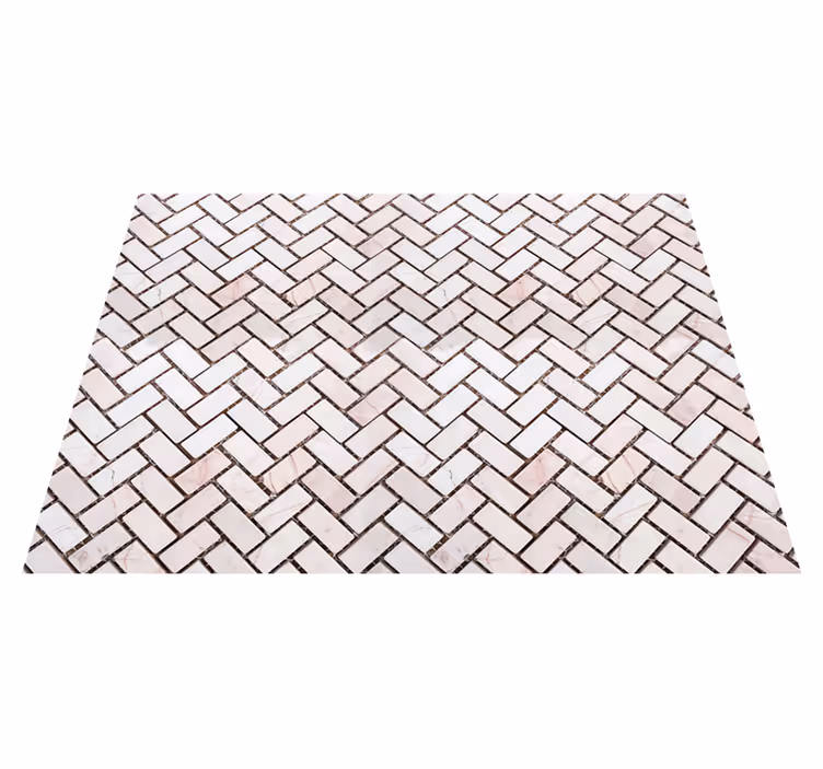 Kitchen vinyl rug herringbone marble design - TenStickers