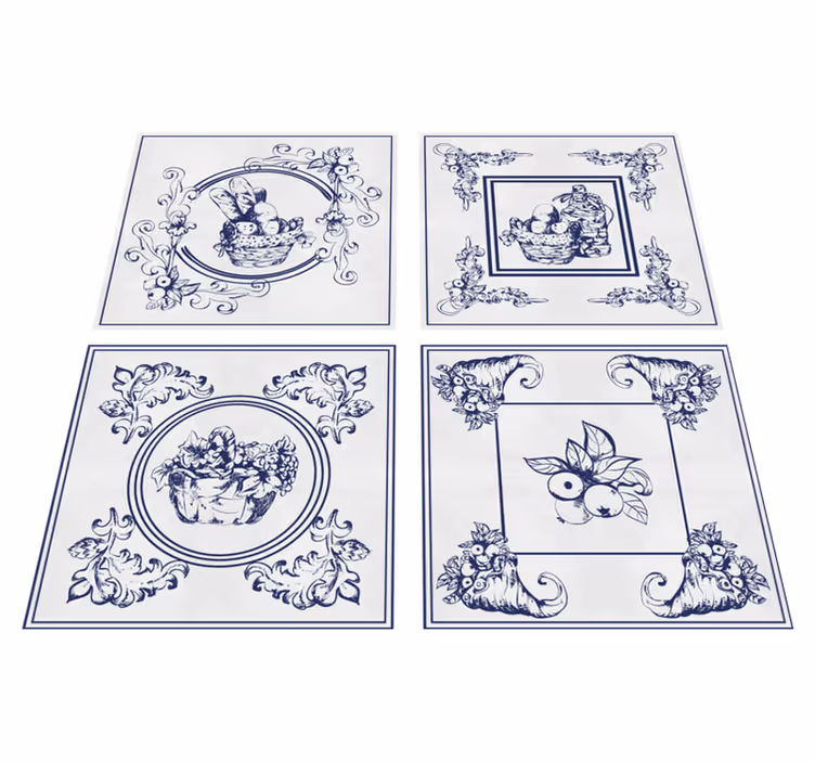 Kitchen vinyl rug in belgian ceramic design - TenStickers